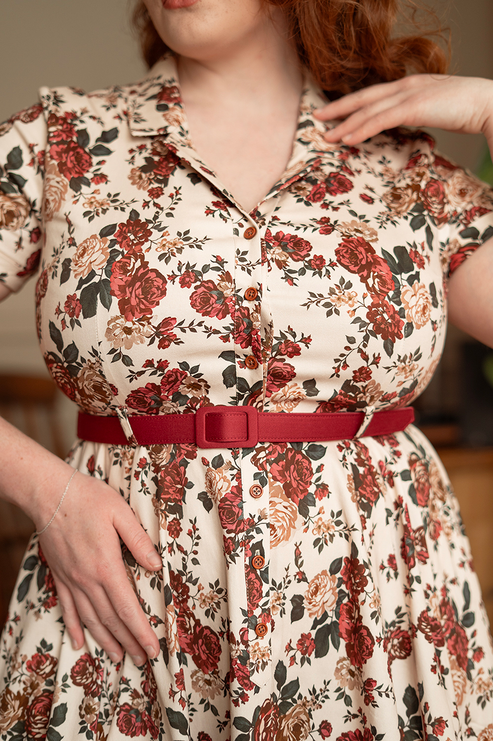 Autumn Rose Swing Dress in Plus Size